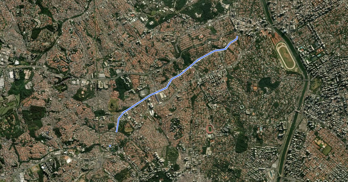 Маршрут Ciclovia da Avenida Eliseu de Almeida на спутниковом снимке