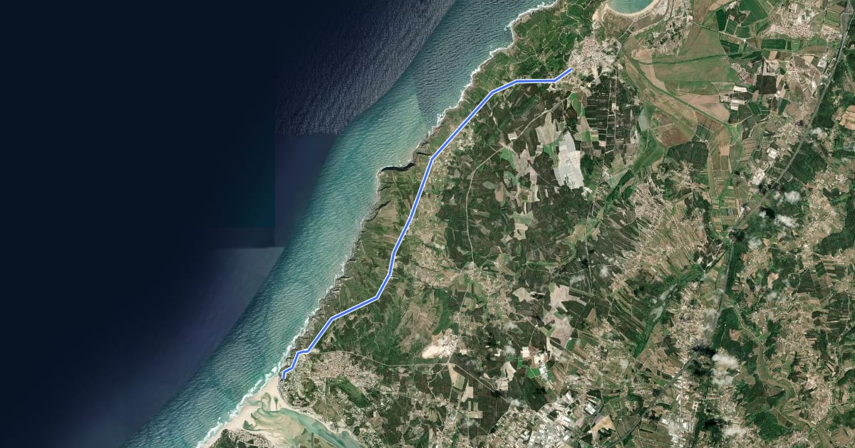 Маршрут Ciclovia da Estrada Atlântica на спутниковом снимке