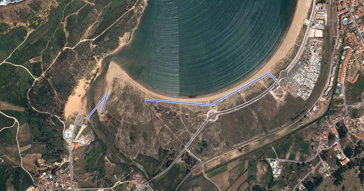 Маршрут Ciclovia de São Martinho do Porto на спутниковом снимке
