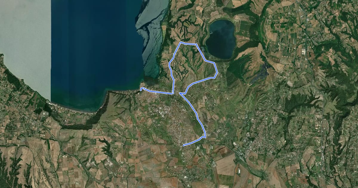 Маршрут Ciclovia dei Laghi на спутниковом снимке