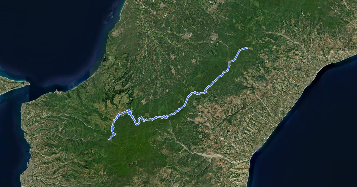 Маршрут Ciclovia dei Parchi della Calabria - Tappa 11 на спутниковом снимке