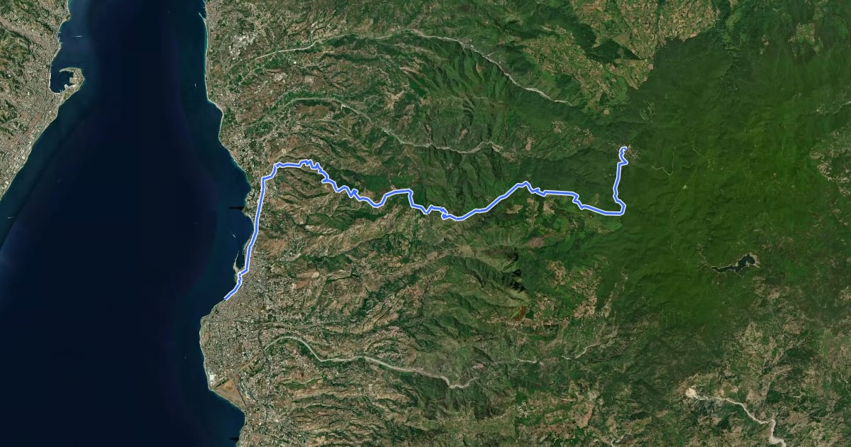 Маршрут Ciclovia dei Parchi della Calabria - Tappa 12 на спутниковом снимке