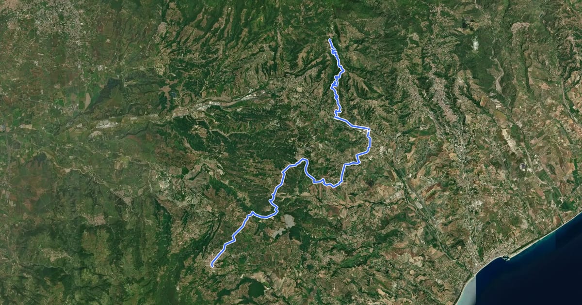 Маршрут Ciclovia dei Parchi della Calabria - Tappa 8 на спутниковом снимке