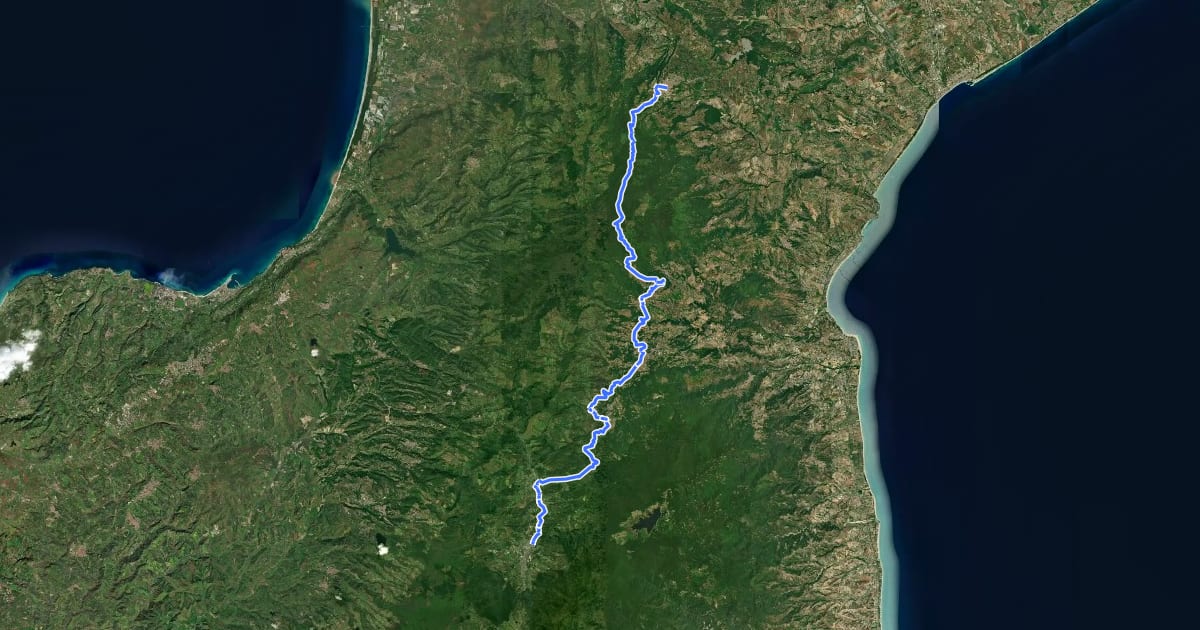 Маршрут Ciclovia dei Parchi della Calabria - Tappa 9 на спутниковом снимке