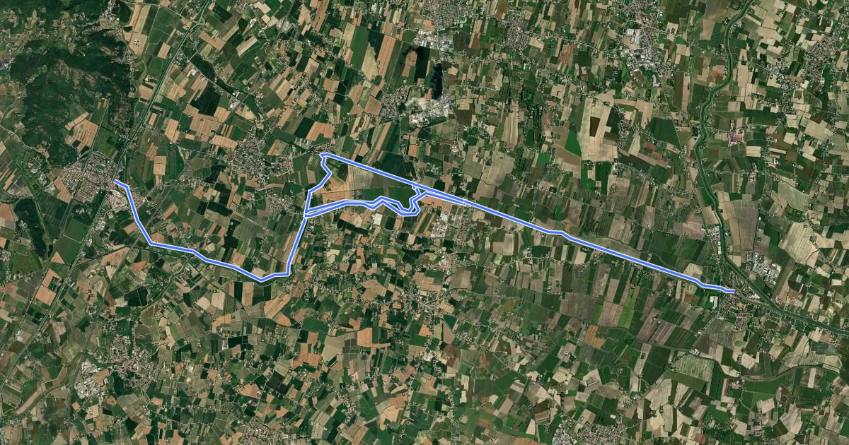 Маршрут Ciclovia del Sale на спутниковом снимке