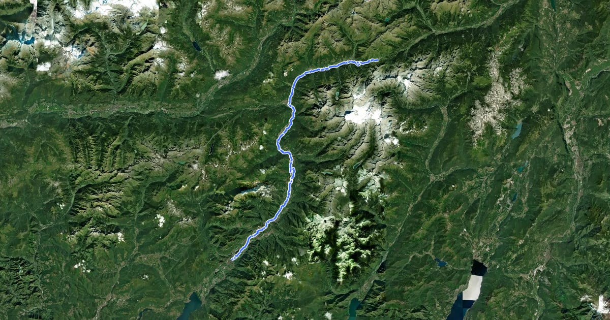 Маршрут Ciclovia dell'Oglio - Tappa 1: Tonale - Darfo Boario Terme на спутниковом снимке