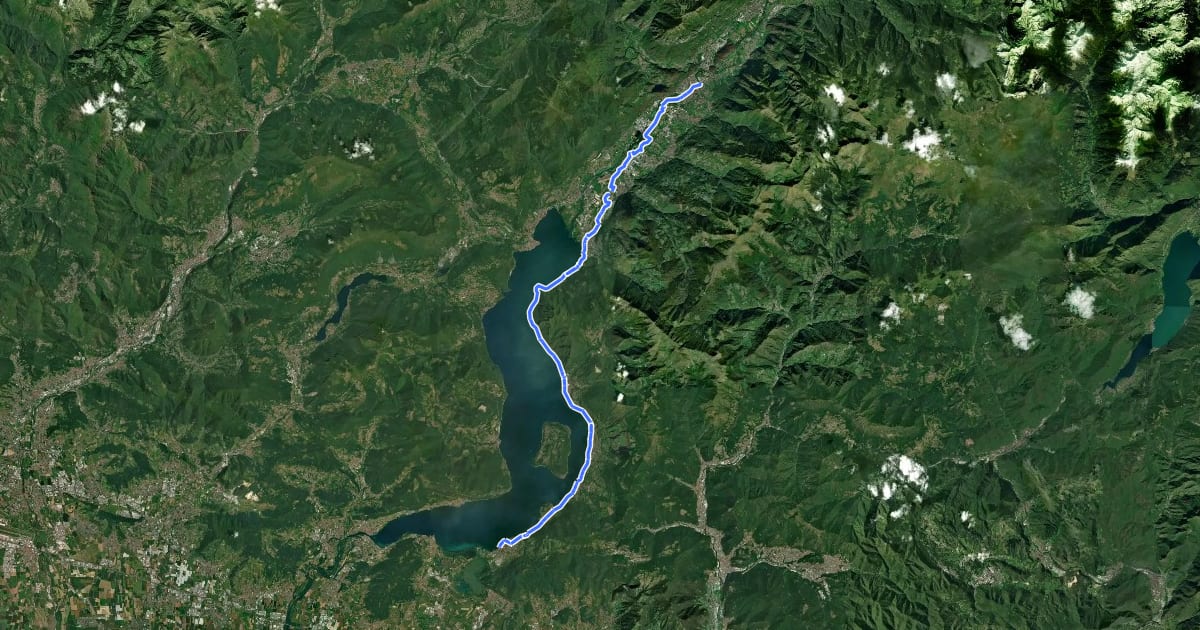 Маршрут Ciclovia dell'Oglio - Tappa 2: Darfo Boario Terme - Iseo на спутниковом снимке