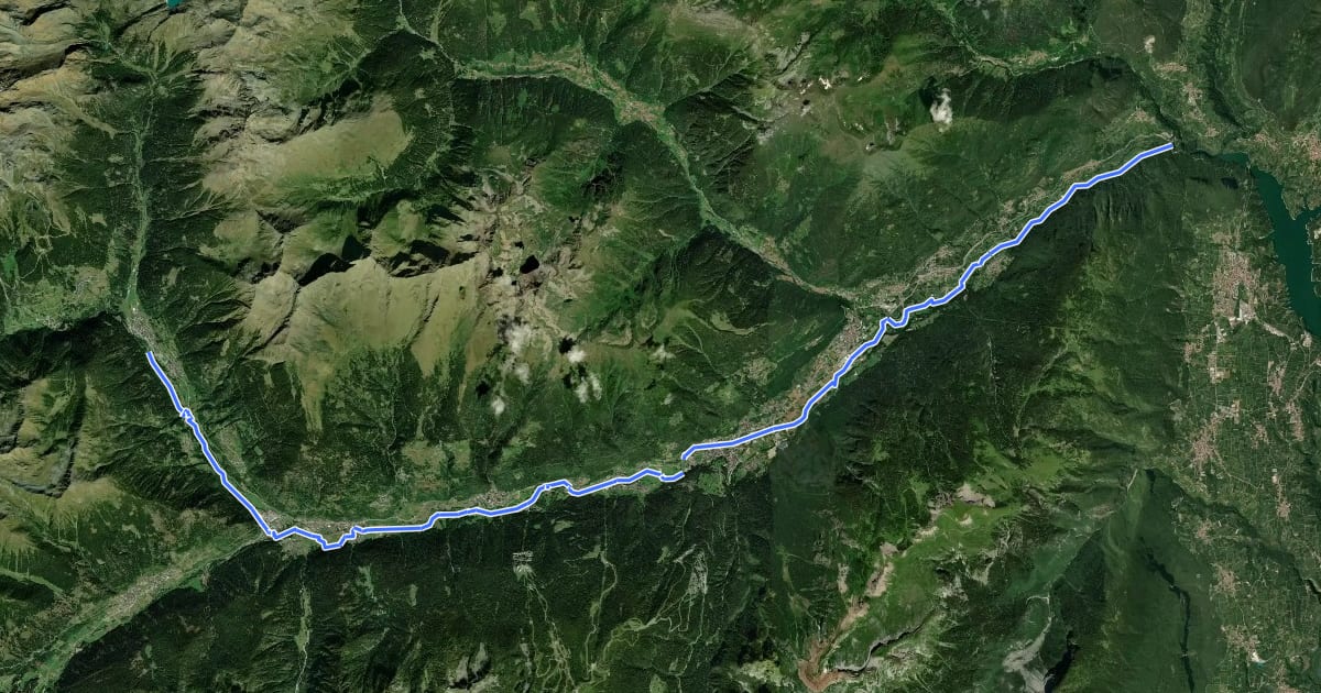 Маршрут Ciclovia della Val di Sole на спутниковом снимке