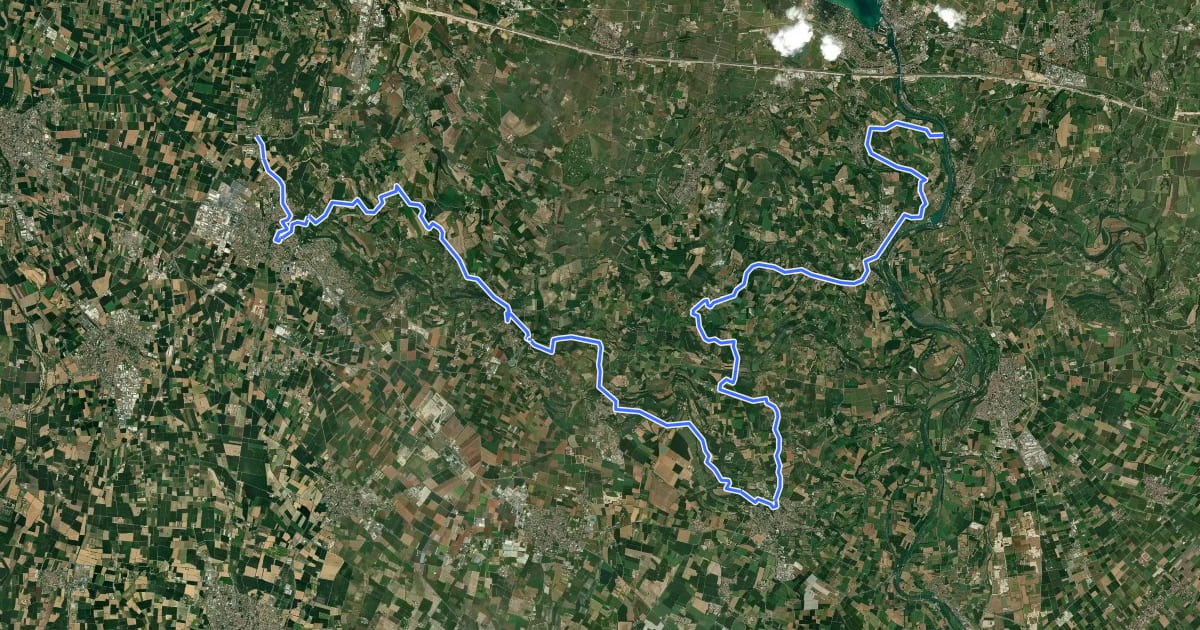 Маршрут Ciclovia delle Colline moreniche del Garda на спутниковом снимке