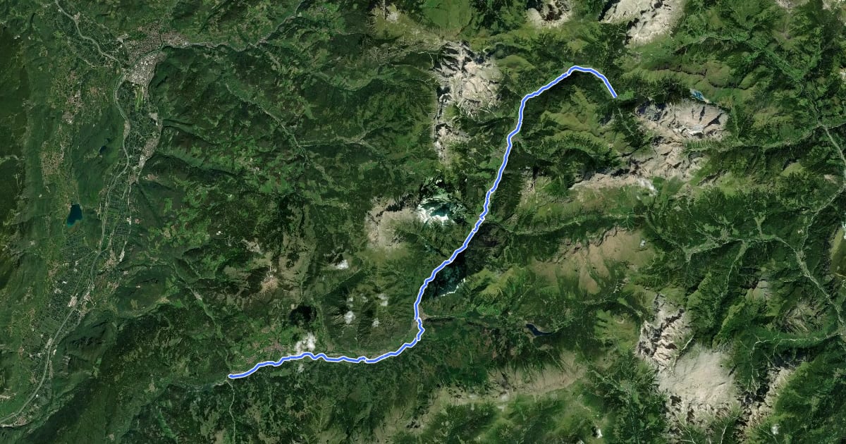 Маршрут Ciclovia delle Valli di Fiemme e Fassa на спутниковом снимке