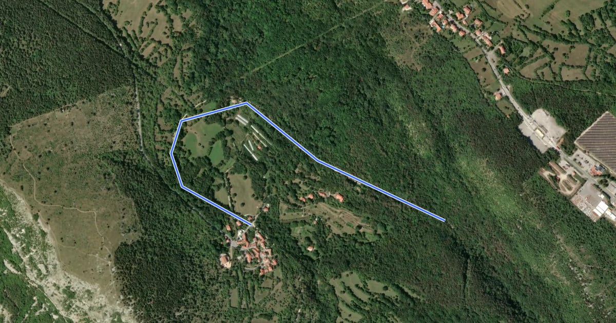 Маршрут Ciclovia Diramazione Valico di Draga Sant Elia на спутниковом снимке