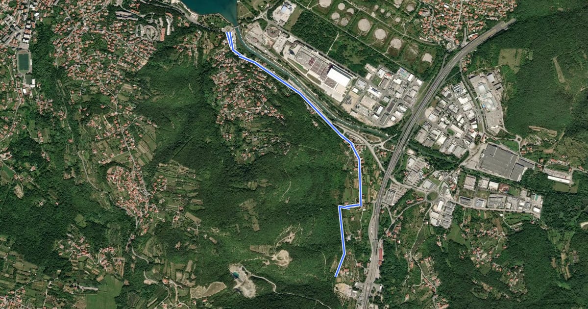 Маршрут Ciclovia Diramazione Valico di Rabuiese на спутниковом снимке