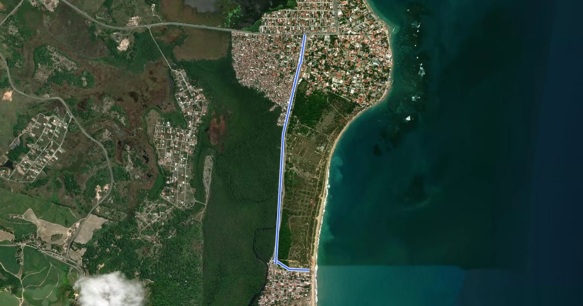 Маршрут Ciclovia Estrada de Maracaípe на спутниковом снимке