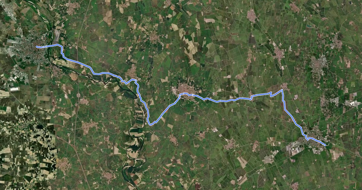 Маршрут Ciclovia Francigena - VFB05 на спутниковом снимке