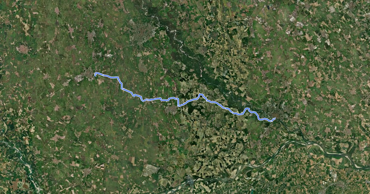 Маршрут Ciclovia Francigena - VFB06 на спутниковом снимке