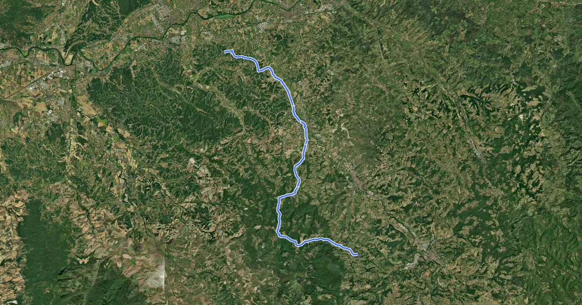 Маршрут Ciclovia Francigena - VFB15 на спутниковом снимке