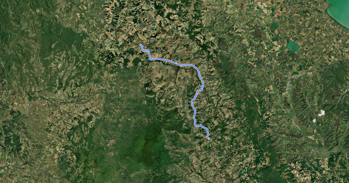 Маршрут Ciclovia Francigena - VFB18 на спутниковом снимке