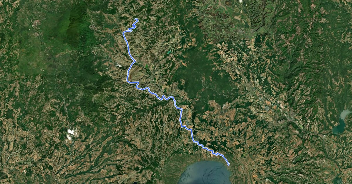 Маршрут Ciclovia Francigena - VFB19 на спутниковом снимке