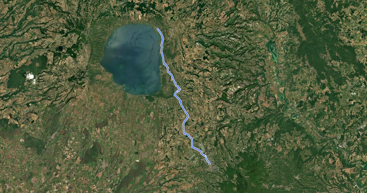 Маршрут Ciclovia Francigena - VFB20 на спутниковом снимке
