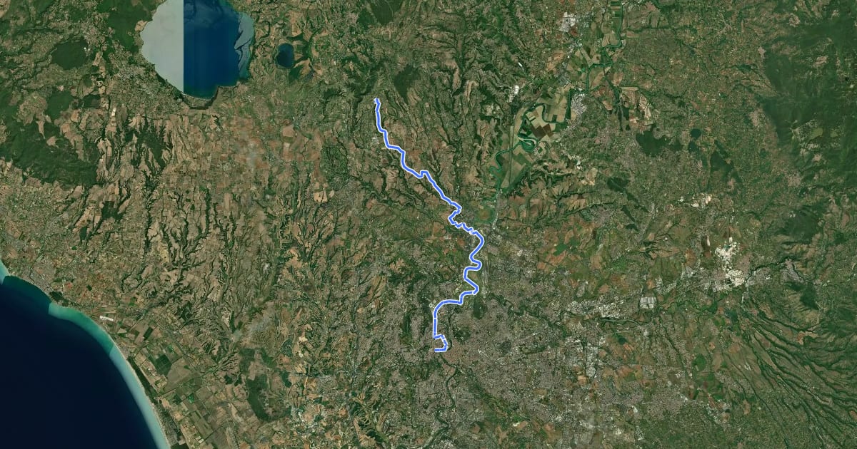 Маршрут Ciclovia Francigena - VFB23 на спутниковом снимке