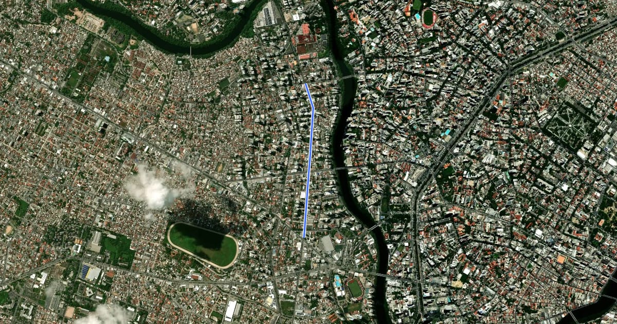 Маршрут Ciclovia Metropolitana Av. Visc. De Albuquerque/ Rua José Bonifácio / Rua José Bonifácio/ Rua João Tude de Melo/ Rua Pde. Roma/ Rua Cônego Barata на спутниковом снимке