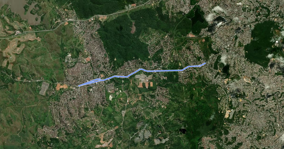 Маршрут Ciclovia Metropolitana Rua Alto Barão de Lucena/ Av. Gen. Manoel Rabelo на спутниковом снимке