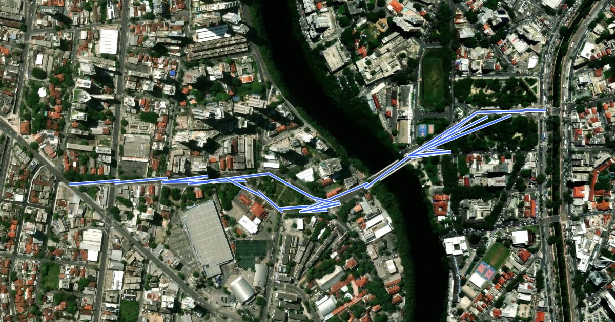 Маршрут Ciclovia Metropolitana Rua Benfica/ Av. Doutor Severino Pinheiro/ Praça Derby на спутниковом снимке