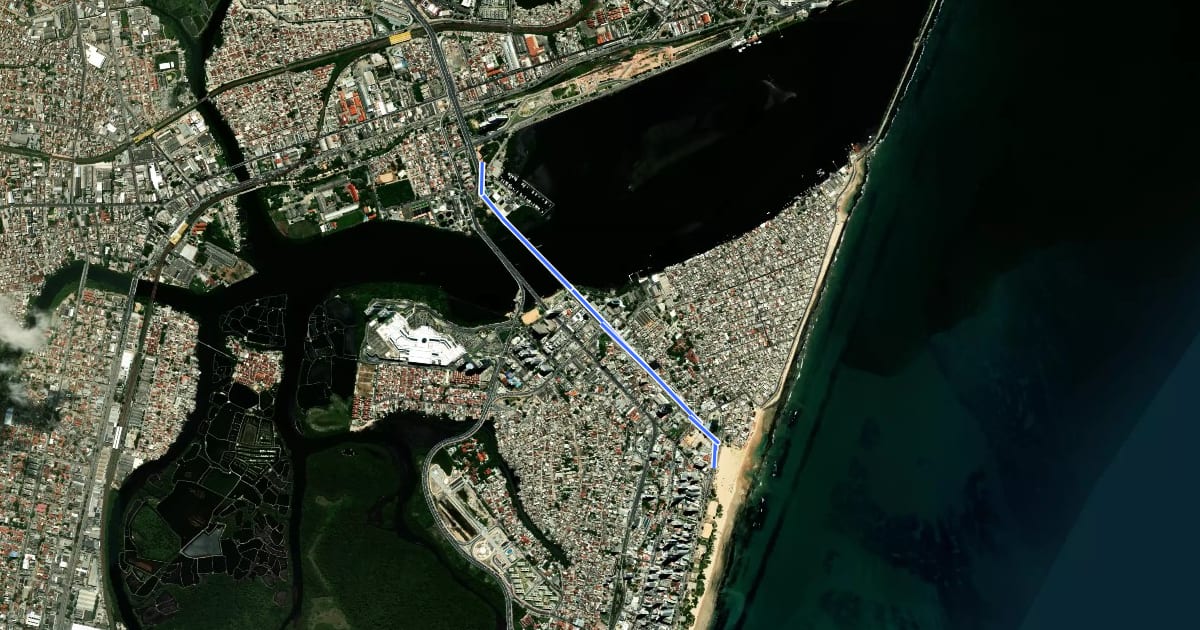 Маршрут Ciclovia Ponte Agamenon Magalhães/ Av. Eng. Antonio de Goes на спутниковом снимке