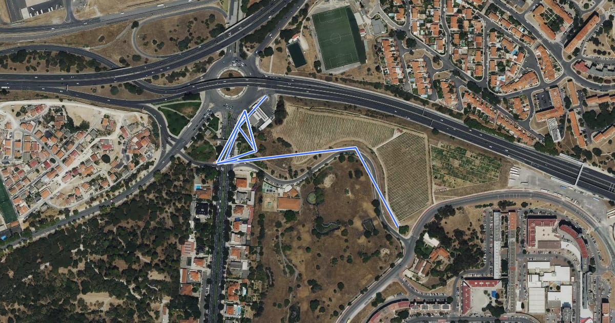 Маршрут Ciclovia Quinta da Graça на спутниковом снимке