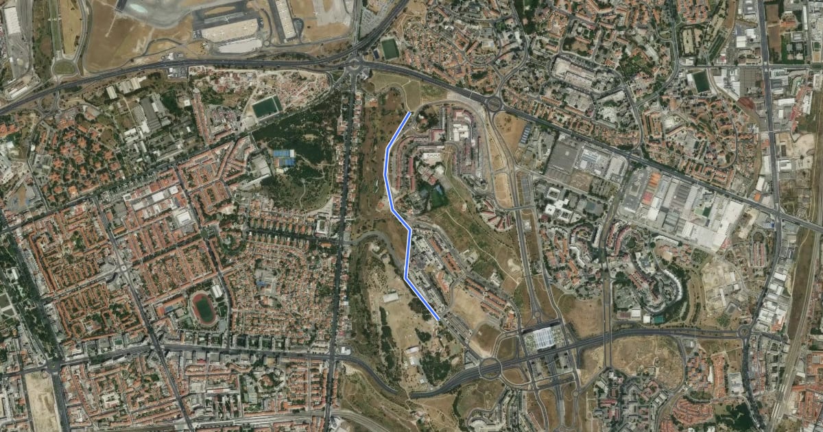 Маршрут Ciclovia Quinta do Alemão/Parque Bela Vista на спутниковом снимке