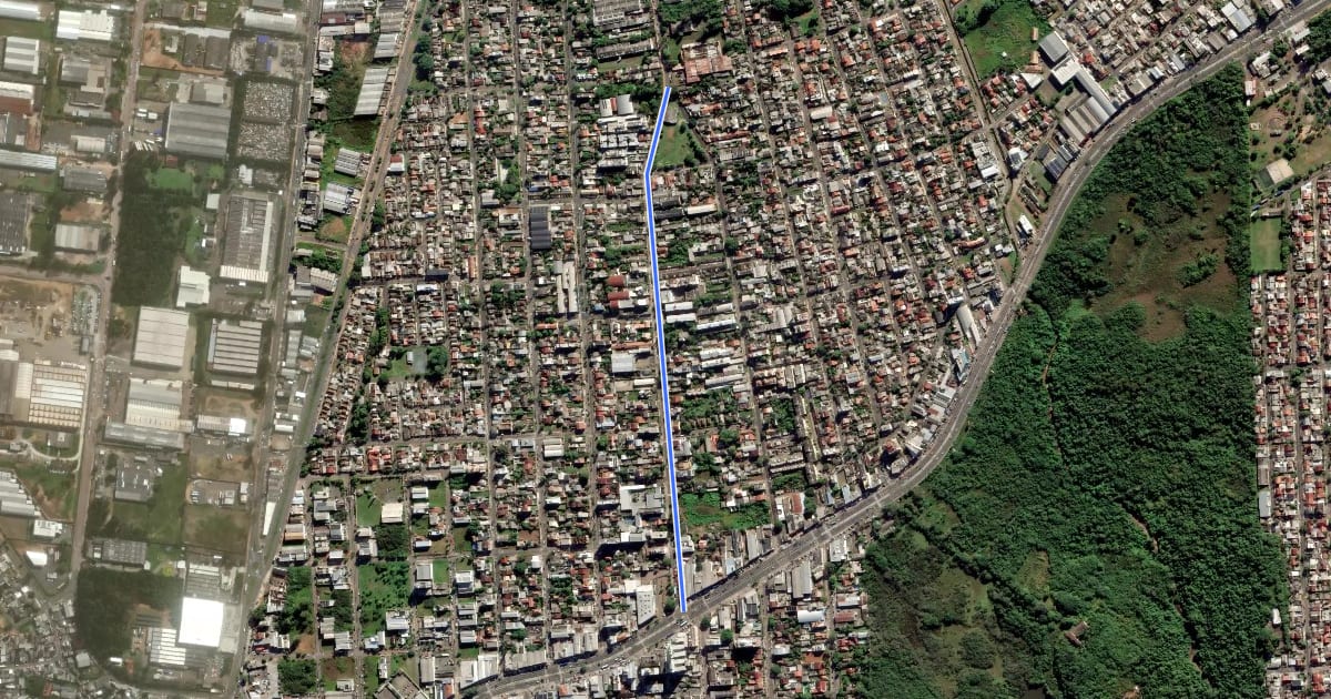 Маршрут Ciclovia Rio Branco на спутниковом снимке