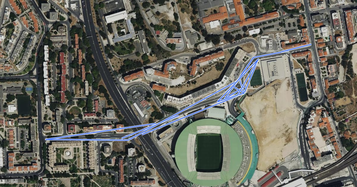 Маршрут Ciclovia Rua Professor Fernando da Fonseca на спутниковом снимке