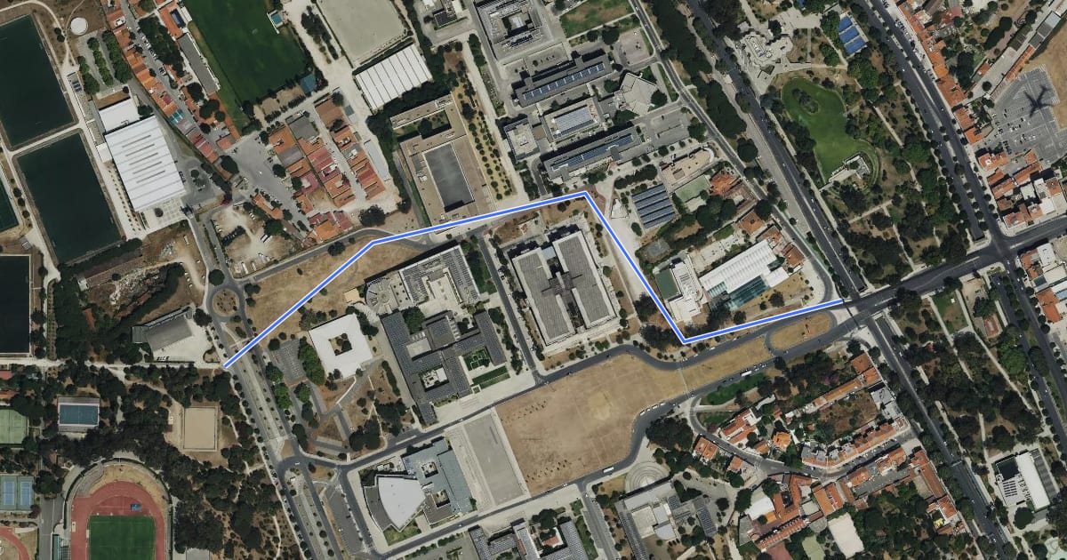 Маршрут Ciclovia Telheiras - Campo Grande (via Cidade Universitária) на спутниковом снимке