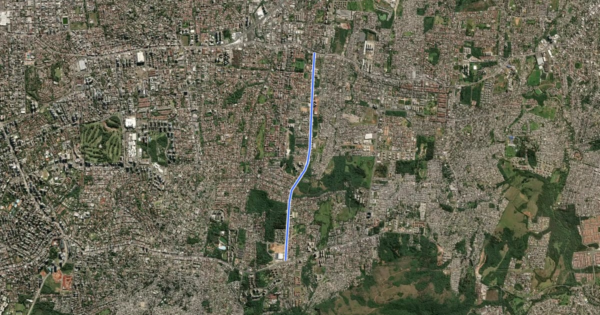Маршрут Ciclovia Tenente Ary Tarragô на спутниковом снимке