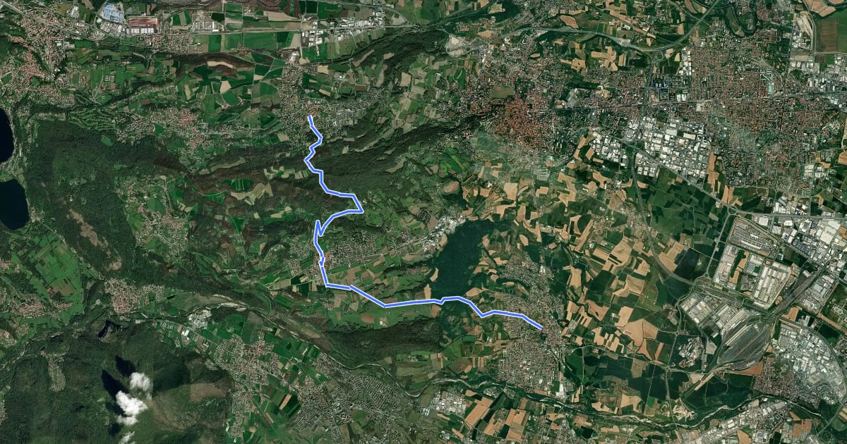 Маршрут Ciclovia Terre dell'Ovest - Tra boschi e centri storici (Rosta - Rivalta) на спутниковом снимке