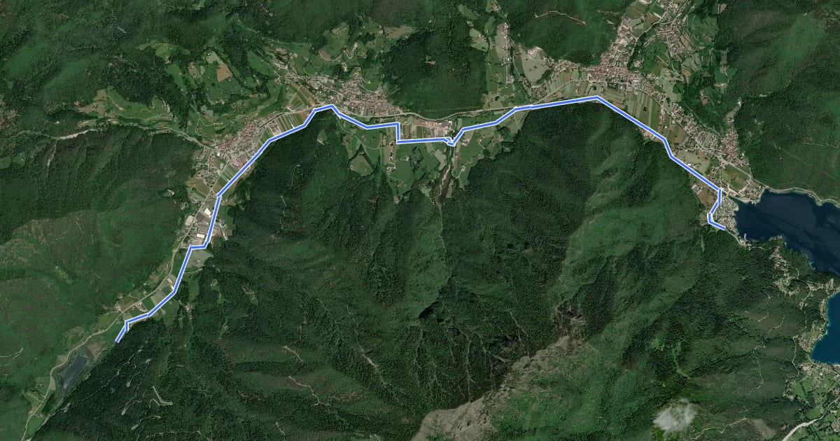 Маршрут Ciclovia Val di Ledro на спутниковом снимке
