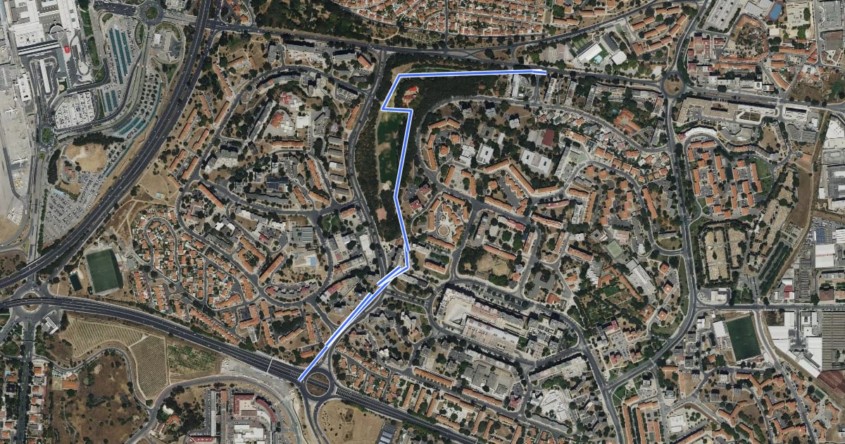 Маршрут Ciclovia Vale do Silêncio на спутниковом снимке