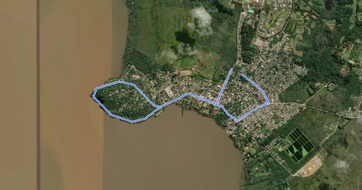 Маршрут Ciclovias Circuito Belém Novo на спутниковом снимке