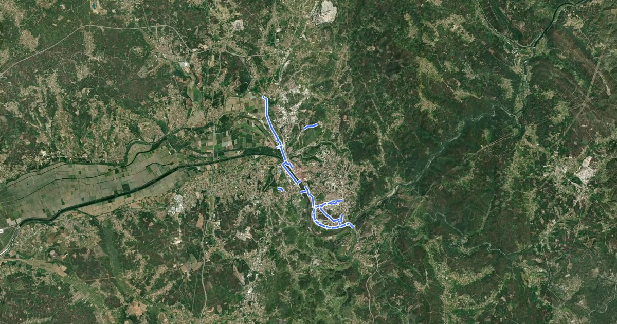 Маршрут Ciclovias de Coimbra на спутниковом снимке