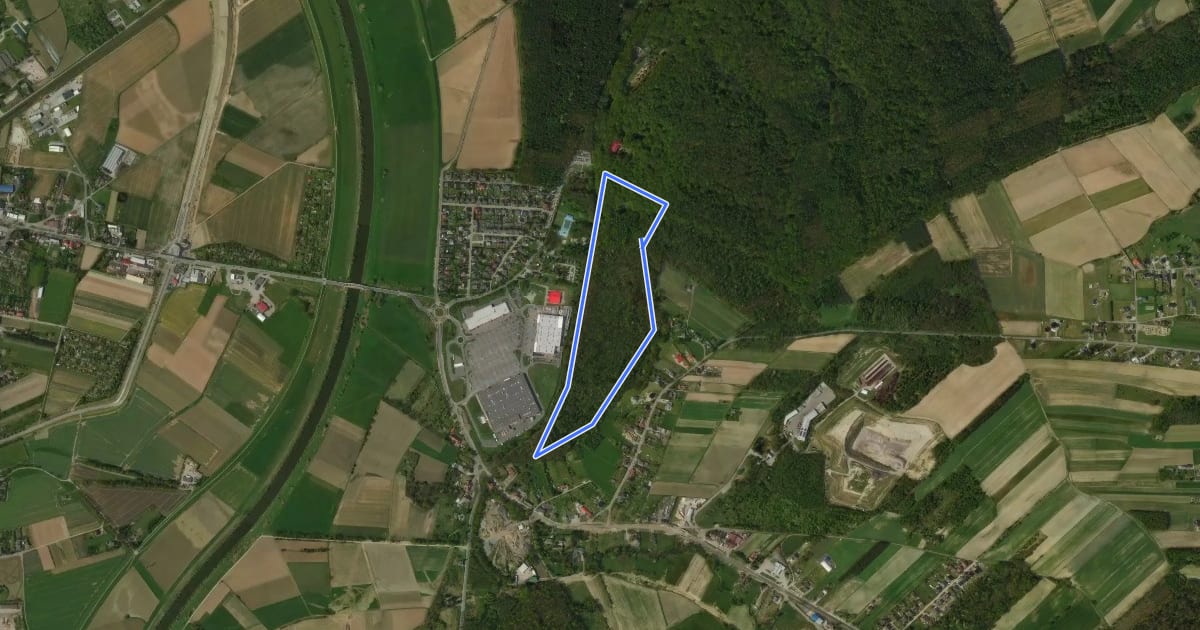 Маршрут Ścieżka dydaktyczna Arboretum Bramy Morawskiej. I - ścieżka dendrologiczna на спутниковом снимке