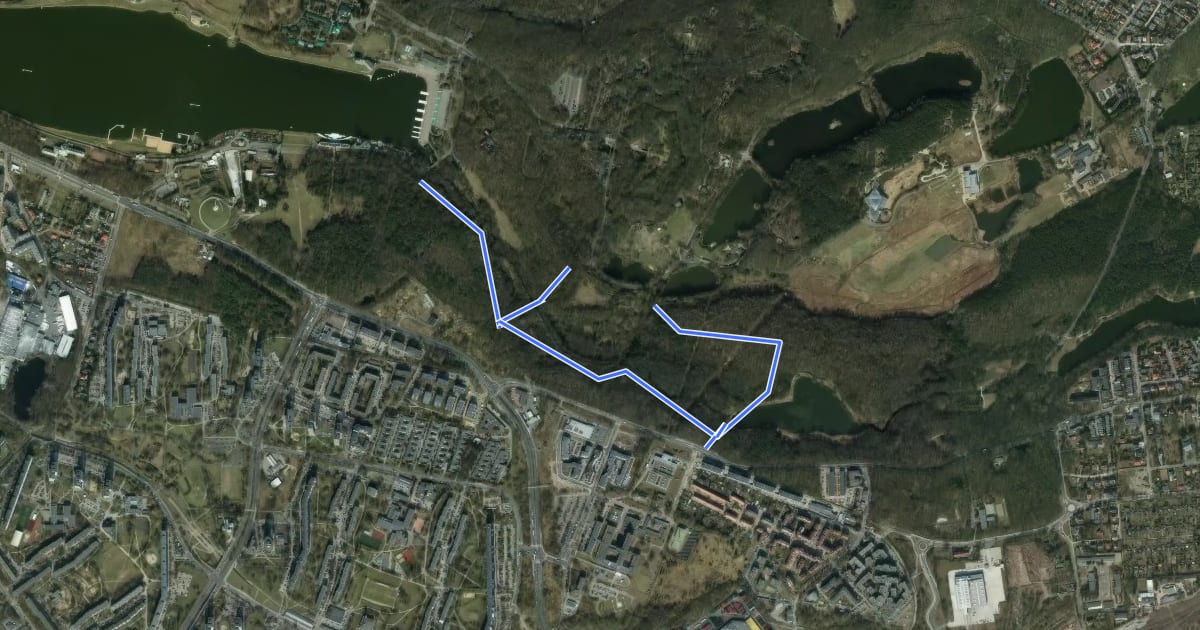 Маршрут Ścieżka nordic walking dla niepełnosprawnych на спутниковом снимке