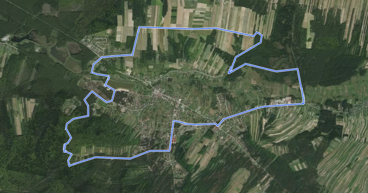 Маршрут Ścieżka spacerowa Krasnobród Podklasztor - Rezerwat św. Roch - Krasnobród - Majdan Wielki на спутниковом снимке