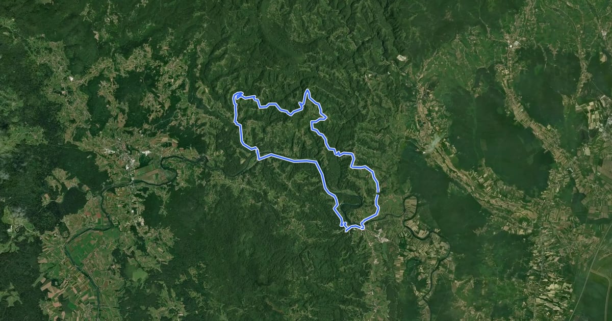 Маршрут Cikloturistička ruta 3 Karlovačke županije на спутниковом снимке
