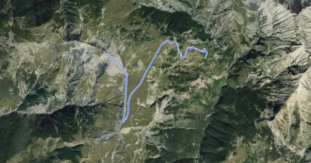 Маршрут Cime de l'Aspre на спутниковом снимке