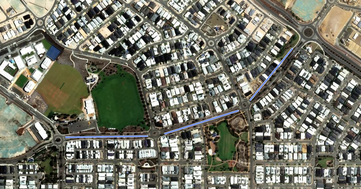 Маршрут Cinnabar Drive Cycleway на спутниковом снимке