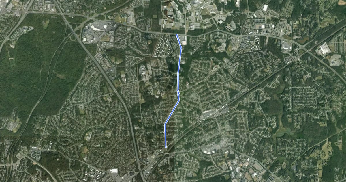 Маршрут Cipriano Rd на спутниковом снимке