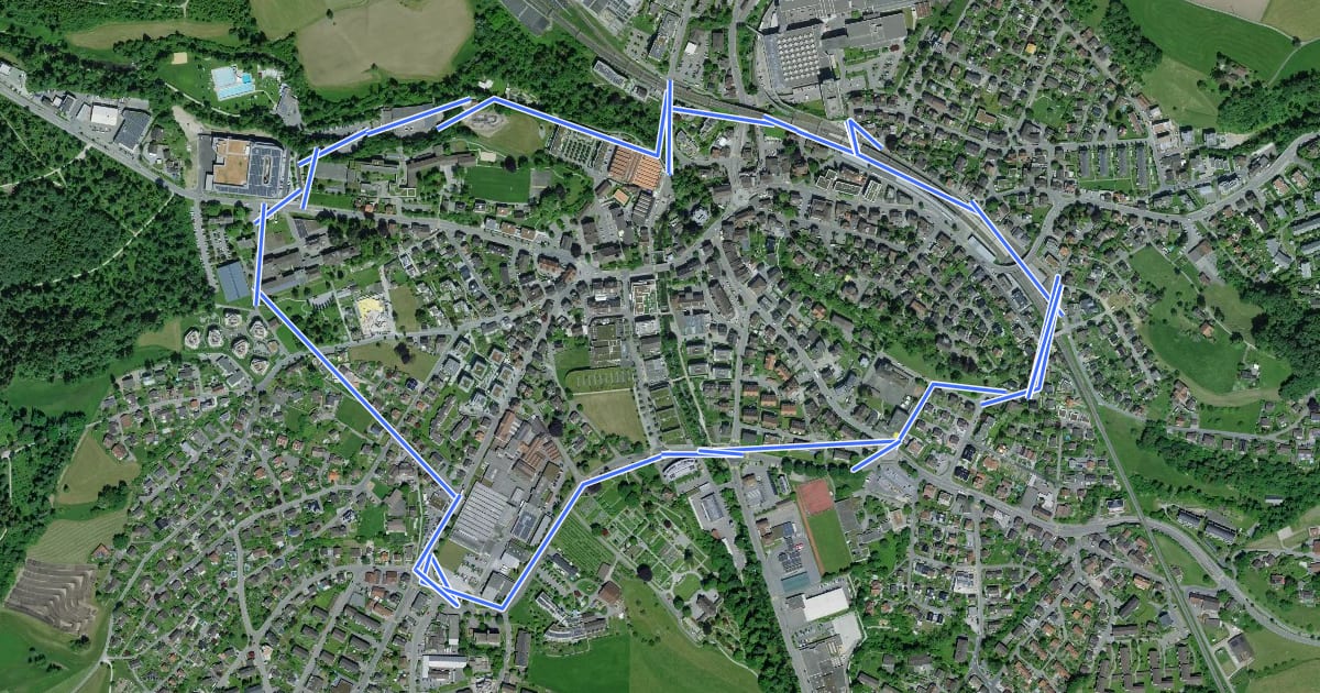 Маршрут Circle Radweg на спутниковом снимке