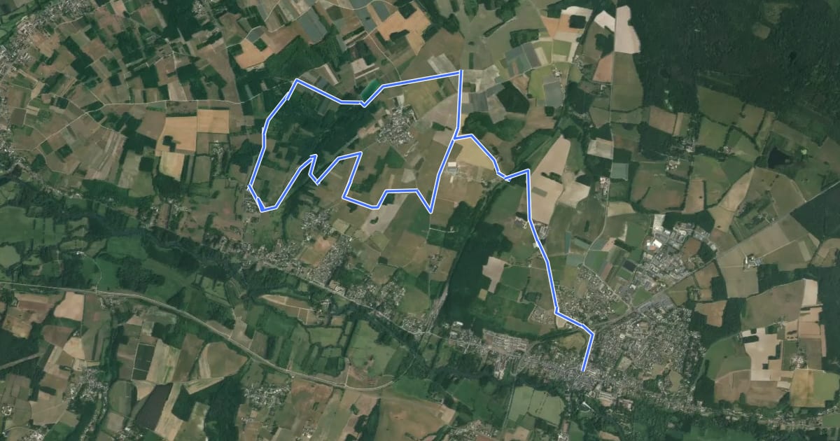 Маршрут Circuit 1 d'Azay le Rideau на спутниковом снимке