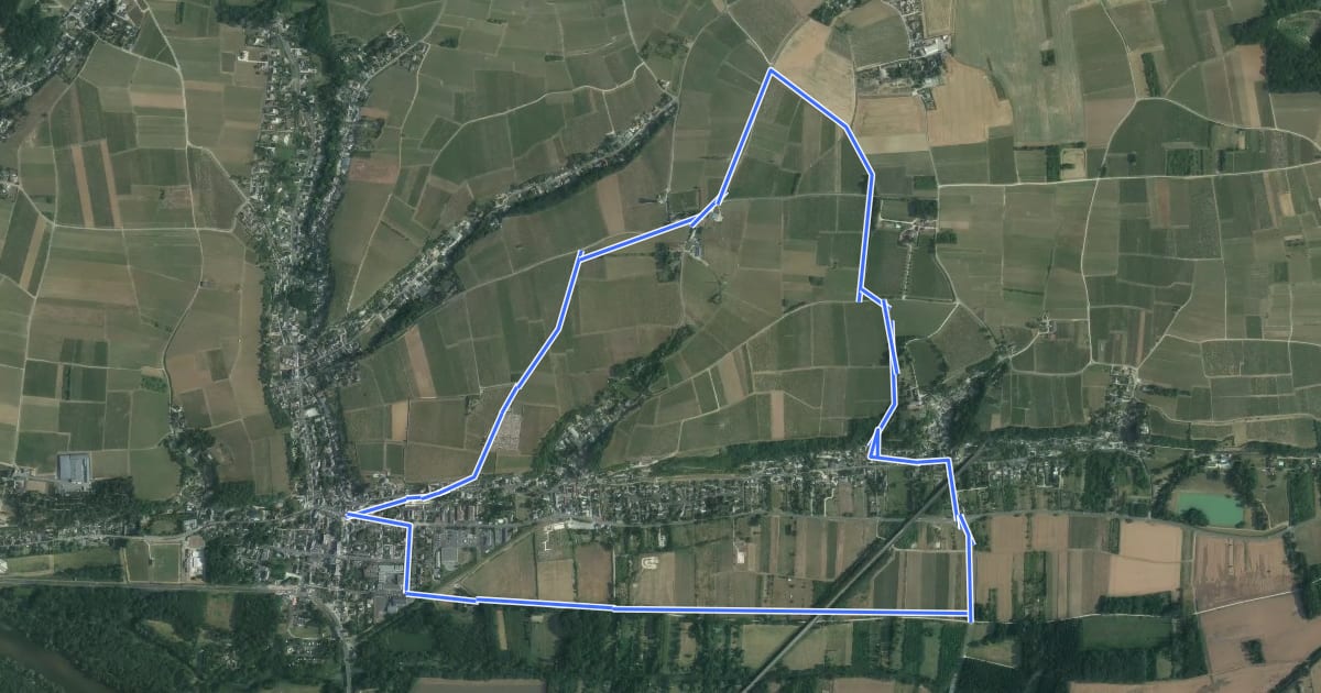 Маршрут Circuit 1 - Vouvray на спутниковом снимке