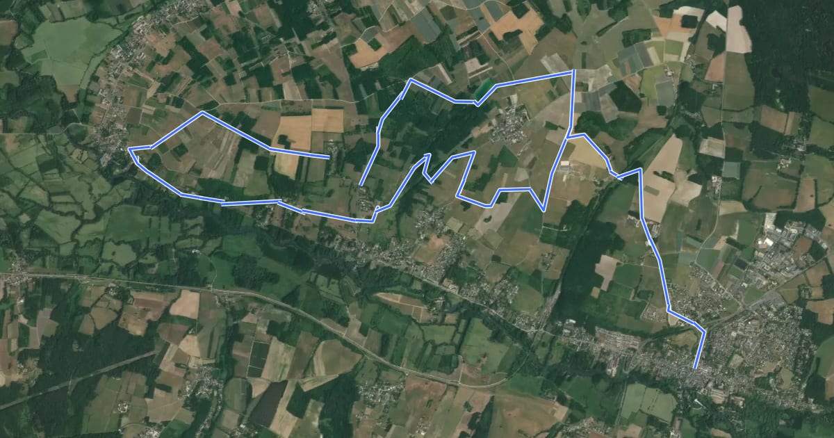Маршрут Circuit 2 d'Azay le Rideau на спутниковом снимке